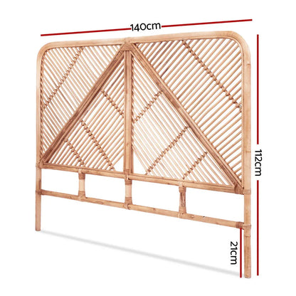 Artiss Bed Headboard Double Bedhead Rattan - FRED Pine - Mekamart Australia
