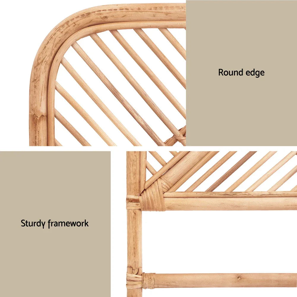 Artiss Bed Headboard Queen Bedhead Rattan - FRED Pine - Mekamart Australia