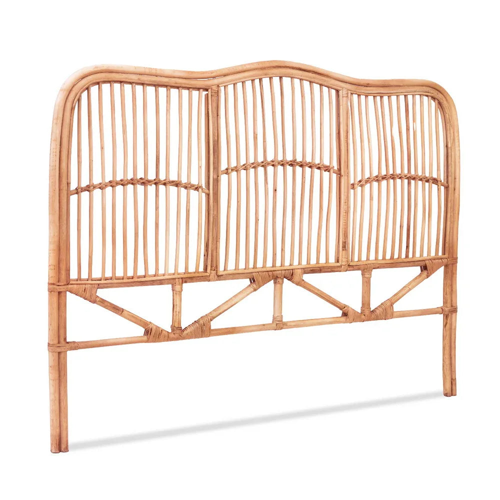 Artiss Bed Headboard Double Bedhead Rattan - NERO Pine - Mekamart Australia