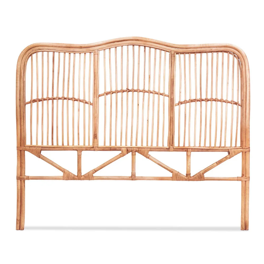 Artiss Bed Headboard Double Bedhead Rattan - NERO Pine - Mekamart Australia