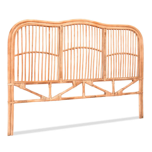 Artiss Bed Headboard Queen Bedhead Rattan - NERO Pine - Mekamart Australia