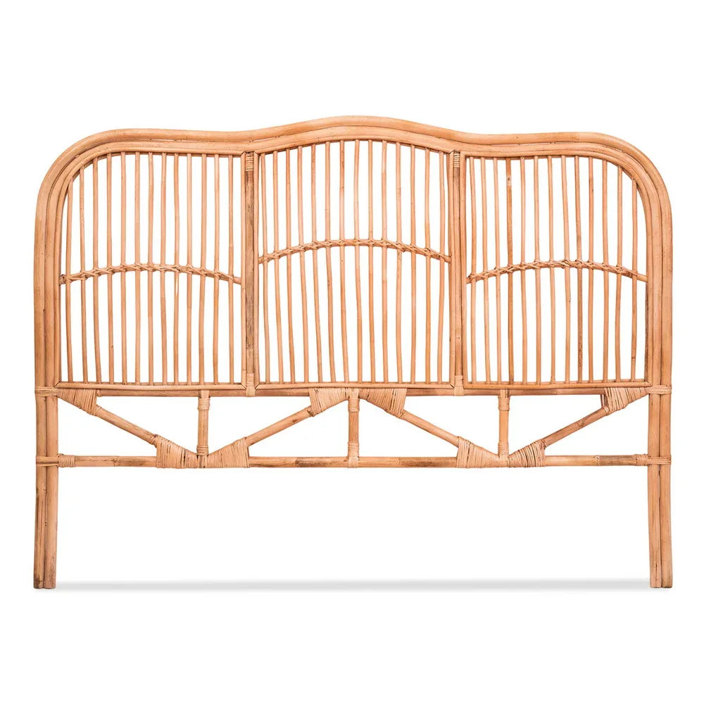 Artiss Bed Headboard Queen Bedhead Rattan - NERO Pine - Mekamart Australia