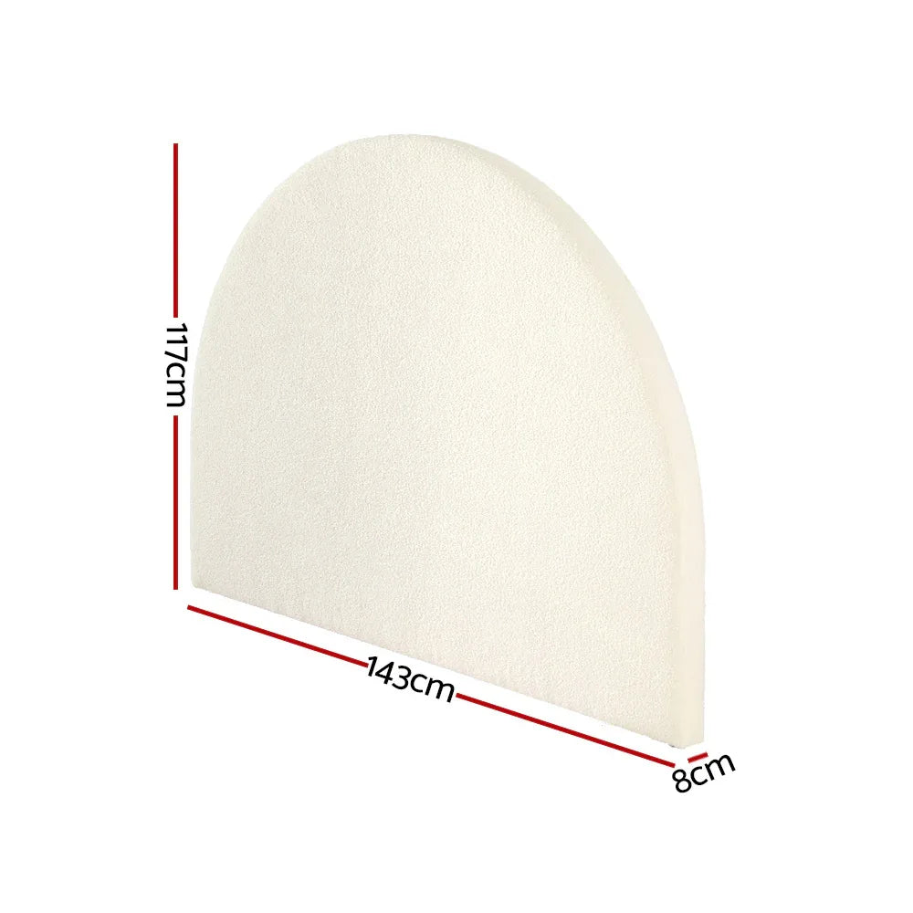 Artiss Bed Head Headboard Bed Frame Double Boucle - GREI White - Mekamart Australia