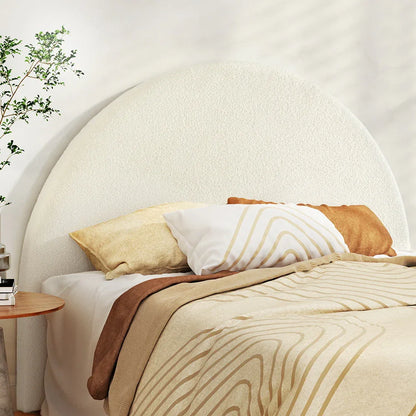 Artiss Bed Head Headboard Bed Frame Queen Boucle - GREI White - Mekamart Australia