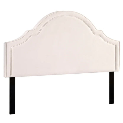 Artiss Bed Frame Bed Head Headboard King Velvet IRIS Beige - Mekamart Australia
