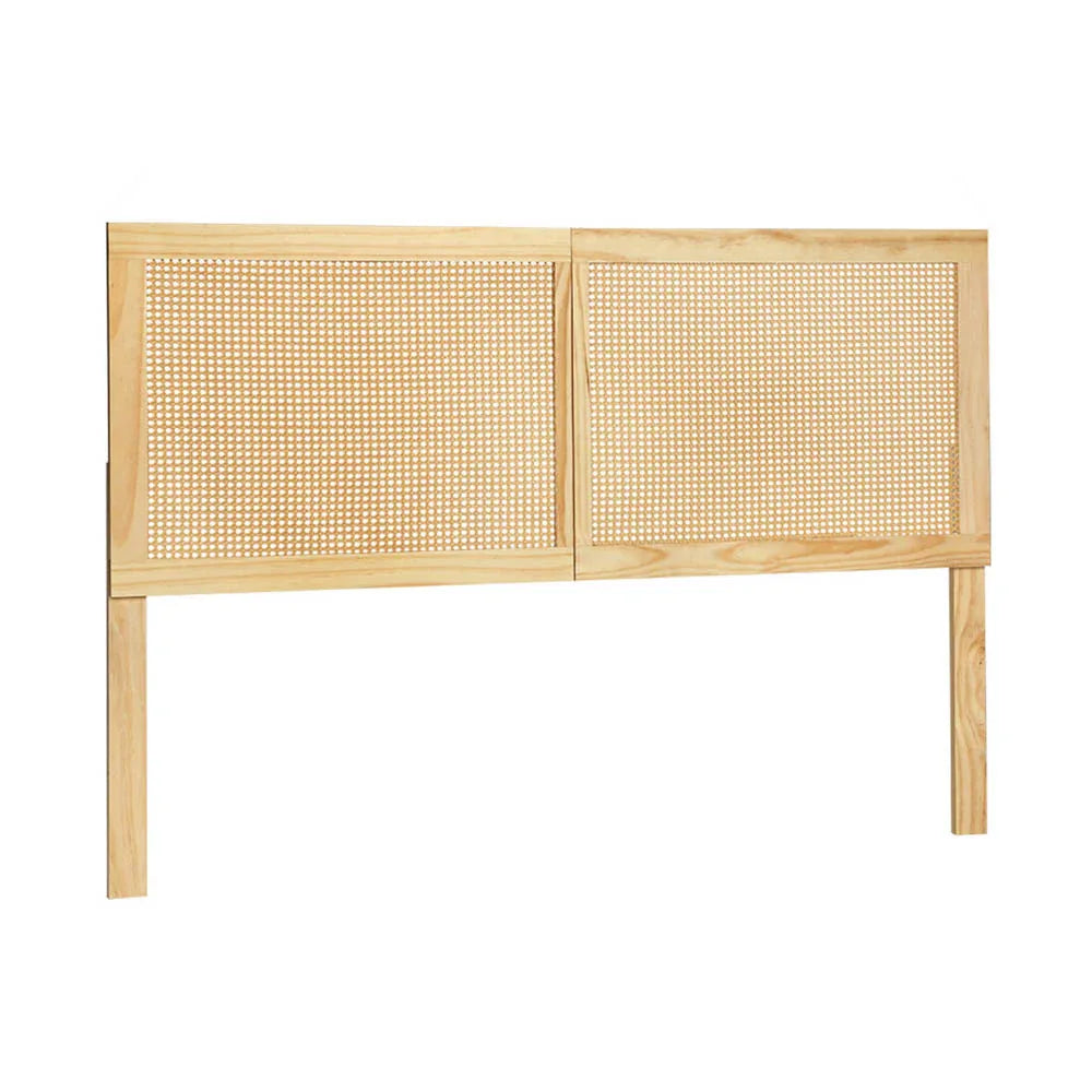 Artiss Bed Head Headboard Double Rattan - RIBO Pine - Mekamart Australia