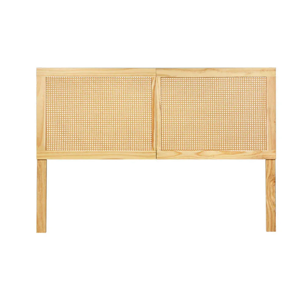 Artiss Bed Head Headboard Double Rattan - RIBO Pine - Mekamart Australia