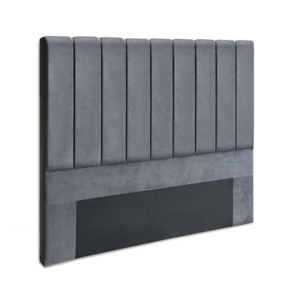 Artiss Bed Head Headboard Double Velvet - VELA Grey - Mekamart Australia