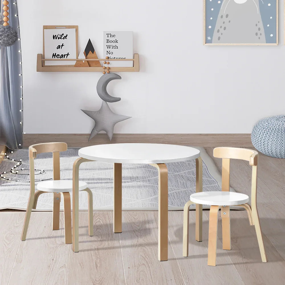 Keezi 3PCS Kids Table and Chairs Set Activity Toy Play Desk - Mekamart Australia