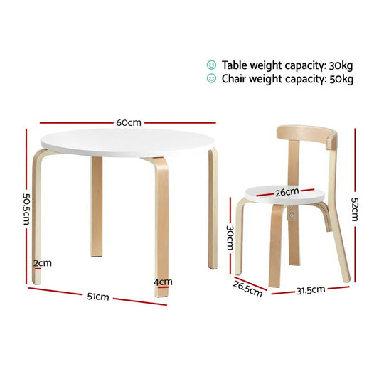 Keezi 3PCS Kids Table and Chairs Set Activity Toy Play Desk - Mekamart Australia