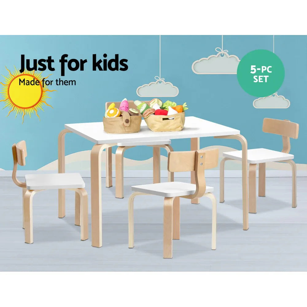 Keezi 5PCS Kids Table and Chairs Set Activity Toy Play Desk - Mekamart Australia