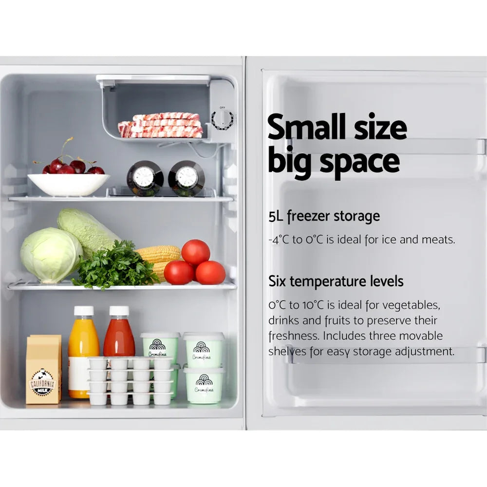 Devanti 70L Portable Mini Bar Fridge - White - Mekamart Australia