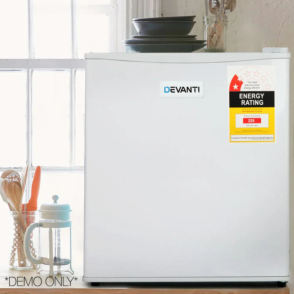 Devanti 70L Portable Mini Bar Fridge - White - Mekamart Australia