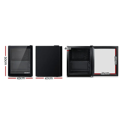 Devanti 46L Bar Fridge Glass Door Black - Mekamart Australia