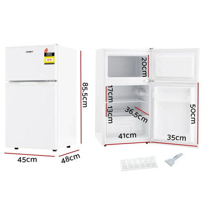 Devanti 85L Bar Fridge Mini Freezer Refrigerator White - Mekamart Australia