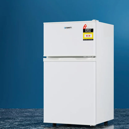 Devanti 85L Bar Fridge Mini Freezer Refrigerator White - Mekamart Australia