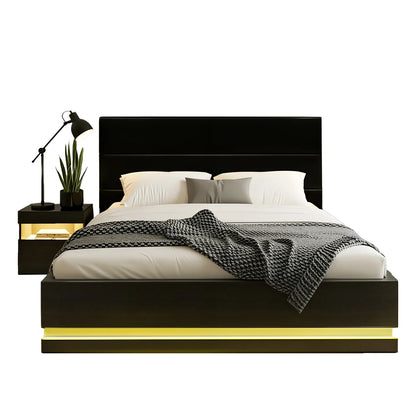 Artiss RGB LED Double Bed Frame with Beside Table Set 16 Colour Mood Lighting - Mekamart Australia