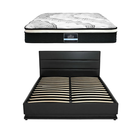 Artiss RGB LED Queen Bed Frame with 32cm Giselle Mattress Set - Mekamart Australia