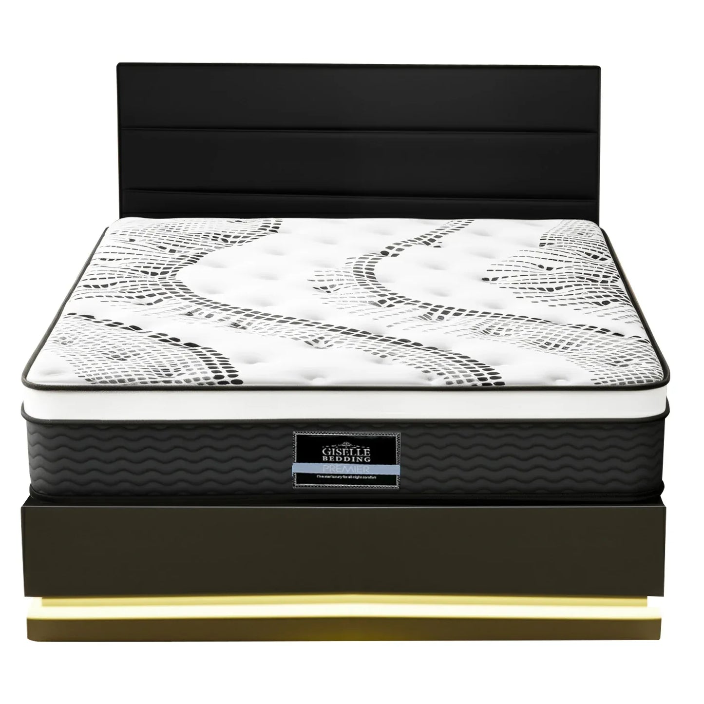 Artiss RGB LED Queen Bed Frame with 32cm Giselle Mattress Set - Mekamart Australia