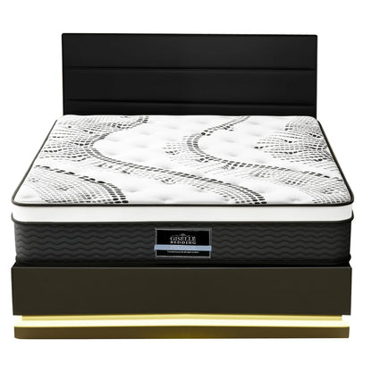 Artiss RGB LED Queen Bed Frame with 32cm Giselle Mattress Set - Mekamart Australia