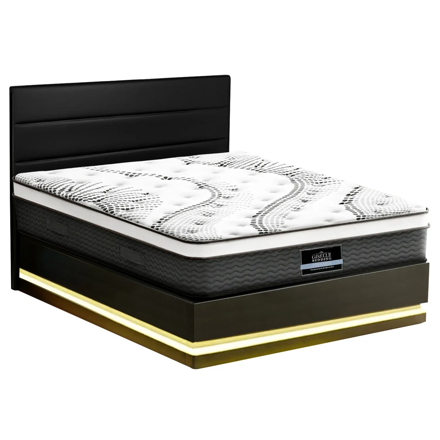 Artiss RGB LED Queen Bed Frame with 32cm Giselle Mattress Set - Mekamart Australia