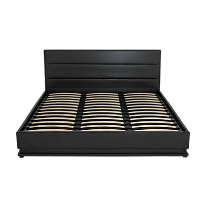 Artiss Bed Frame King Size LED Gas Lift Black LUMI - Mekamart Australia