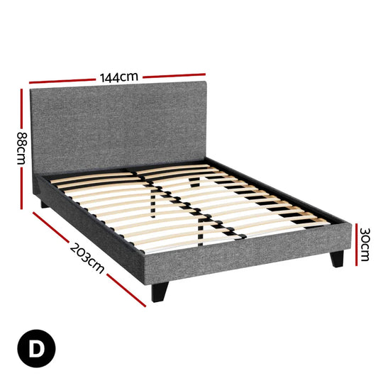 Artiss Bed Frame Double Size Grey NEO - Mekamart Australia
