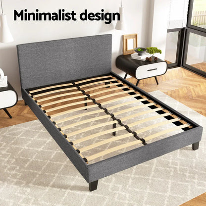 Artiss Bed Frame Double Size Grey NEO - Mekamart Australia