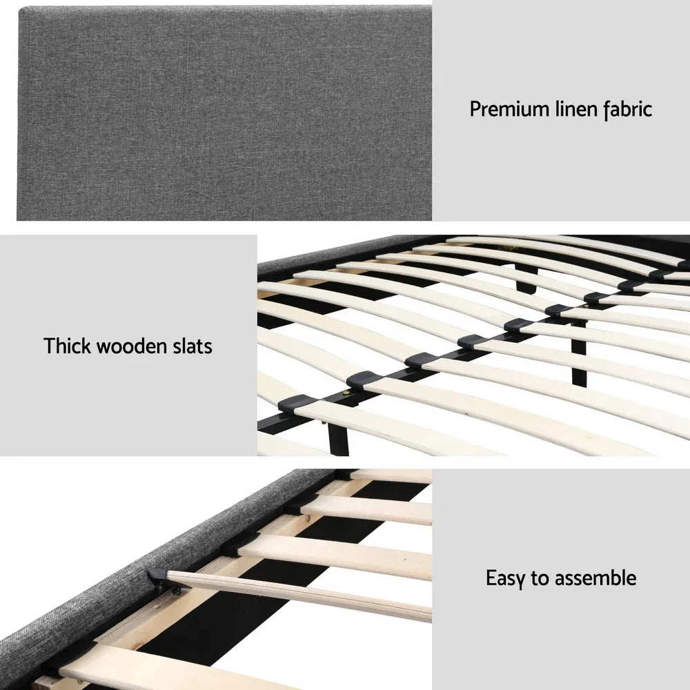Artiss Bed Frame Double Size Grey NEO - Mekamart Australia