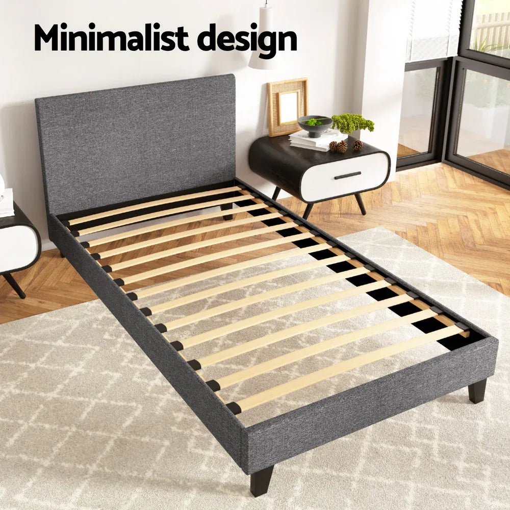 Artiss Bed Frame King Single Size Grey NEO - Mekamart Australia