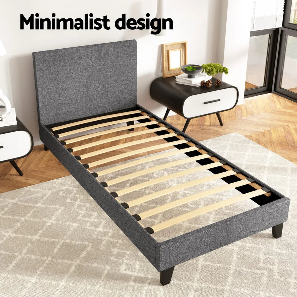 Artiss Bed Frame Single Size Grey NEO - Mekamart Australia