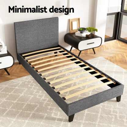 Artiss Bed Frame Single Size Grey NEO - Mekamart Australia