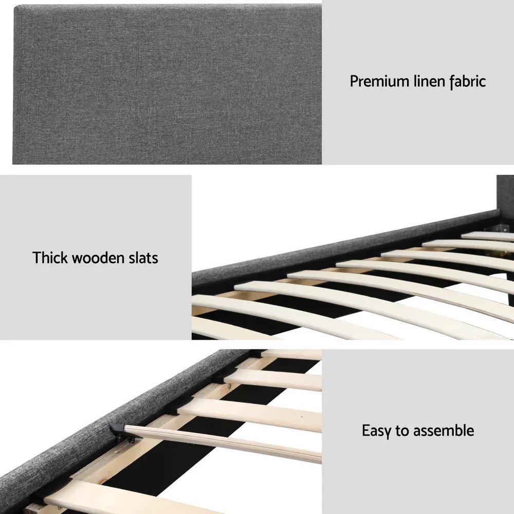 Artiss Bed Frame Single Size Grey NEO - Mekamart Australia