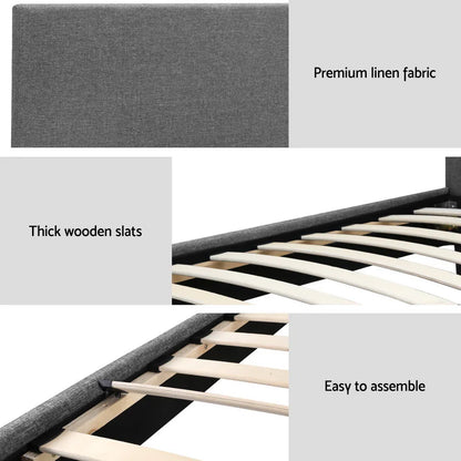 Artiss Bed Frame Single Size Grey NEO - Mekamart Australia
