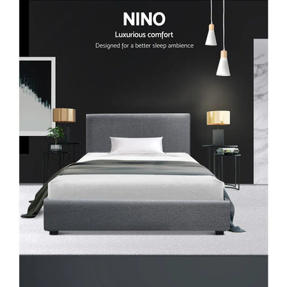 Artiss Bed Frame King Single Size Gas Lift Grey NINO - Mekamart Australia