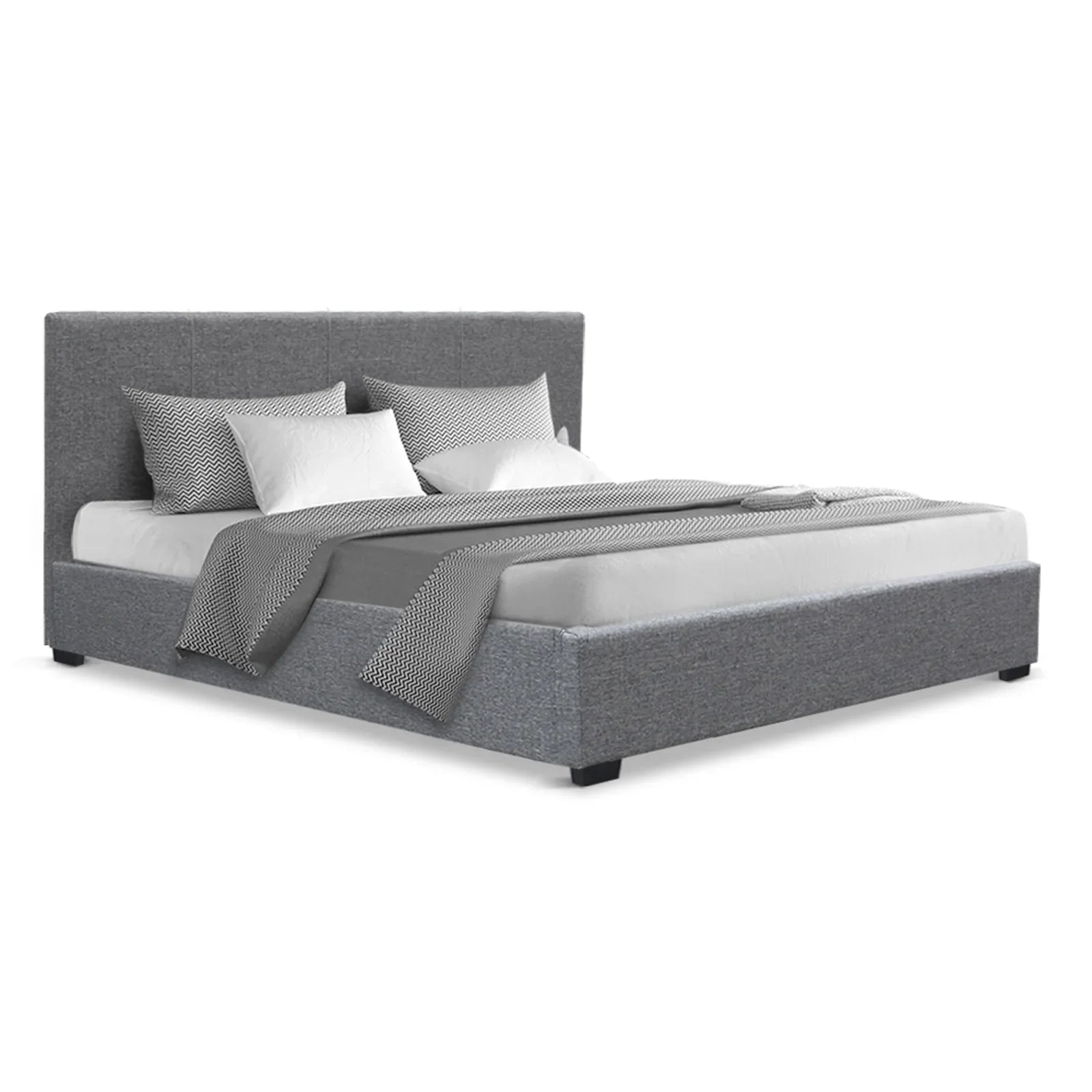 Artiss Bed Frame Queen Size Gas Lift Grey NINO - Mekamart Australia