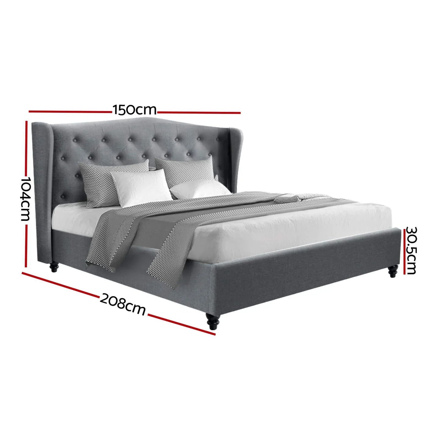 Artiss Bed Frame Double Size Grey PIER - Mekamart Australia
