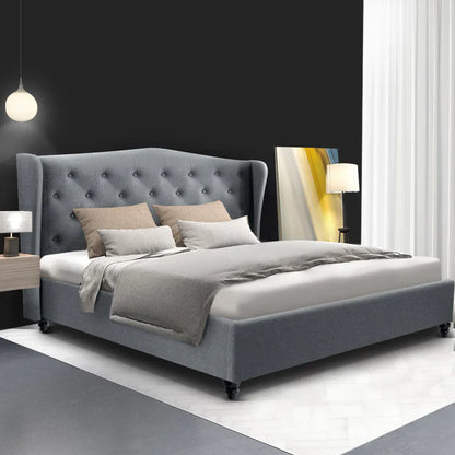 Artiss Bed Frame Double Size Grey PIER - Mekamart Australia