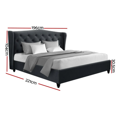 Artiss Bed Frame King Size Charcoal PIER - Mekamart Australia