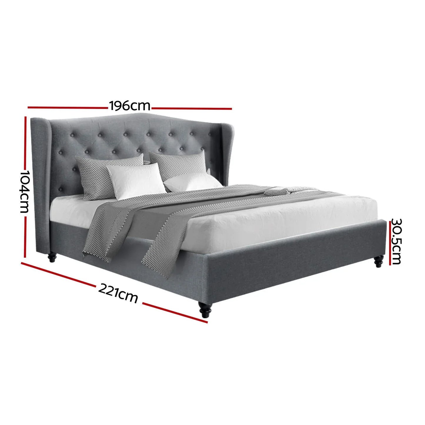 Artiss Bed Frame King Size Grey PIER - Mekamart Australia