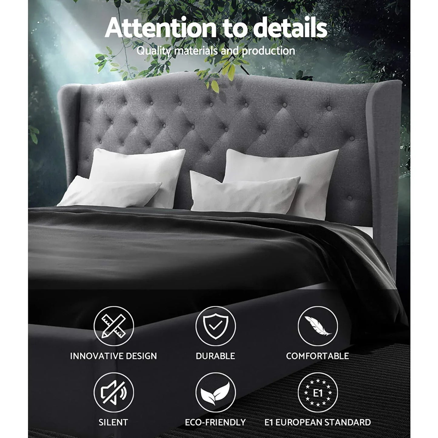 Artiss Bed Frame King Size Grey PIER - Mekamart Australia