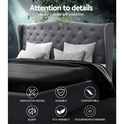 Artiss Bed Frame King Size Grey PIER - Mekamart Australia