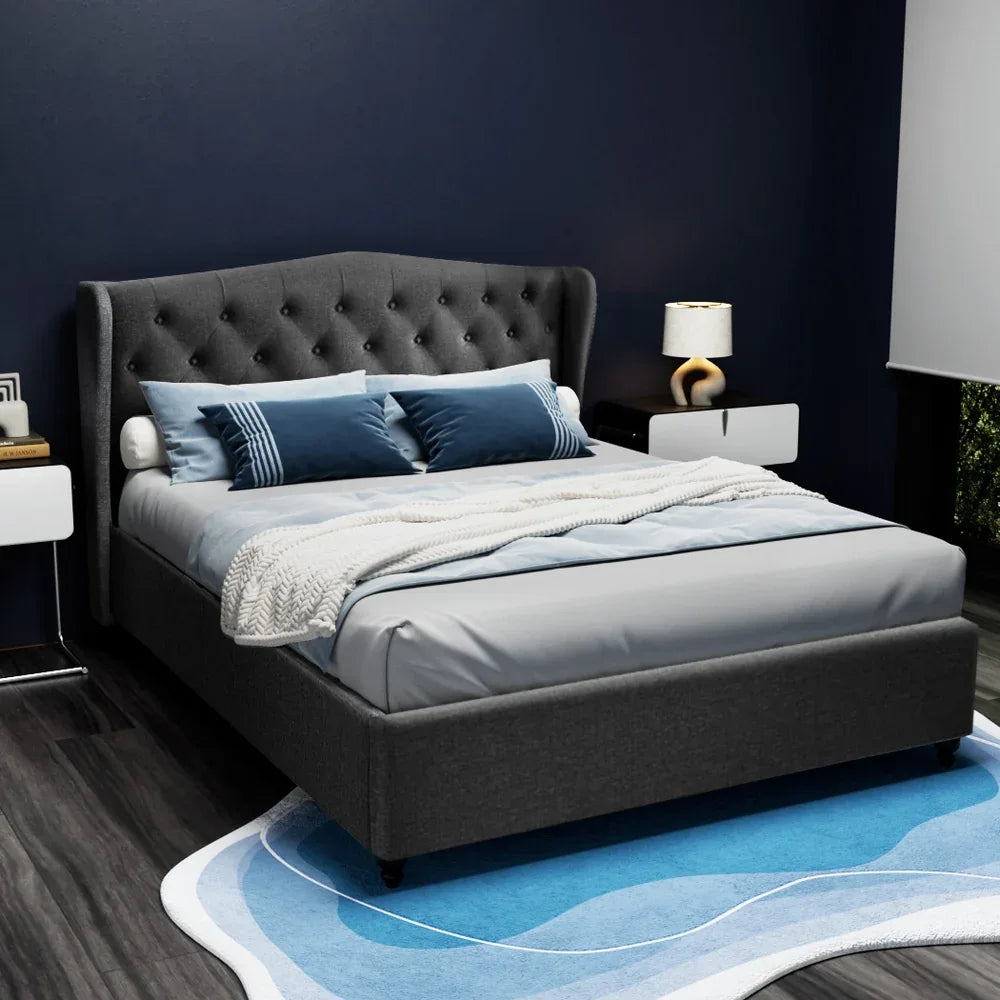 Artiss Bed Frame Queen Size Charcoal PIER - Mekamart Australia