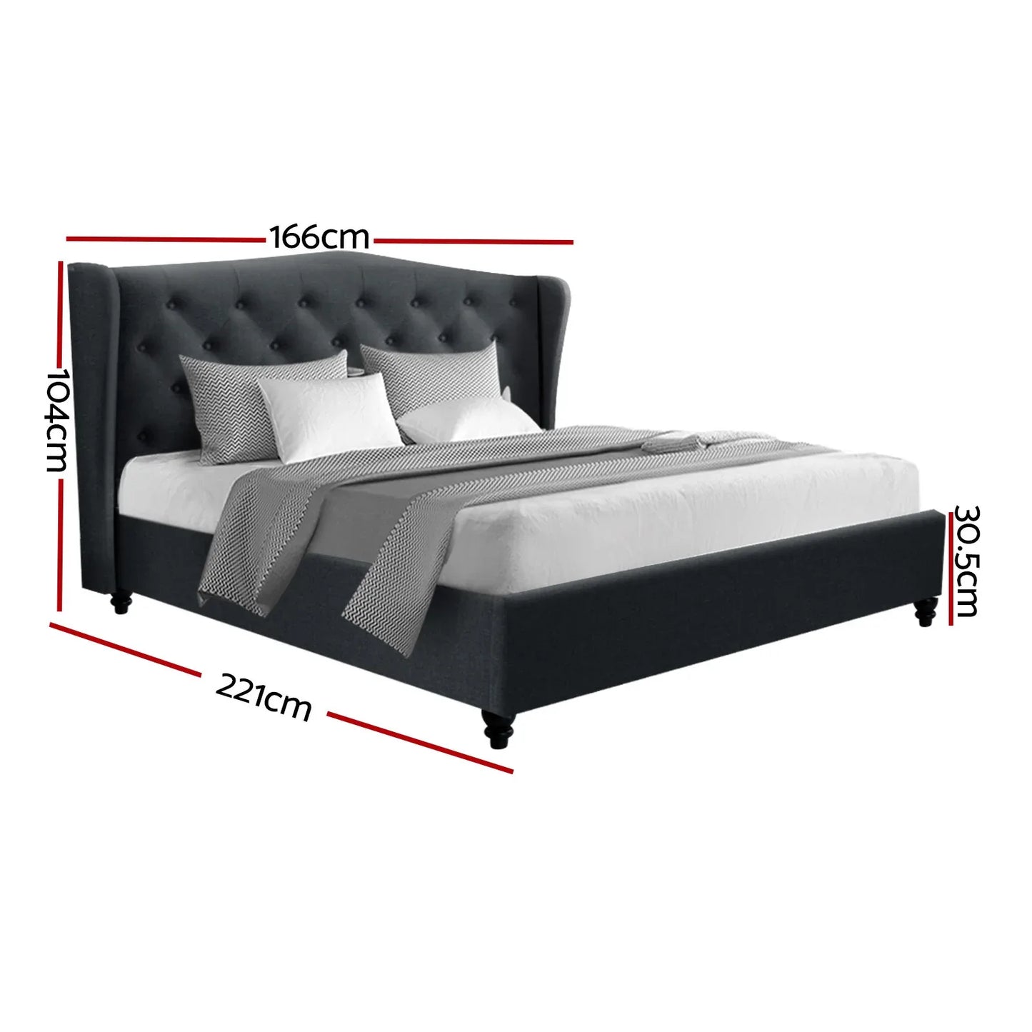 Artiss Bed Frame Queen Size Charcoal PIER - Mekamart Australia