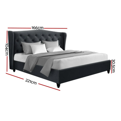 Artiss Bed Frame Queen Size Charcoal PIER - Mekamart Australia