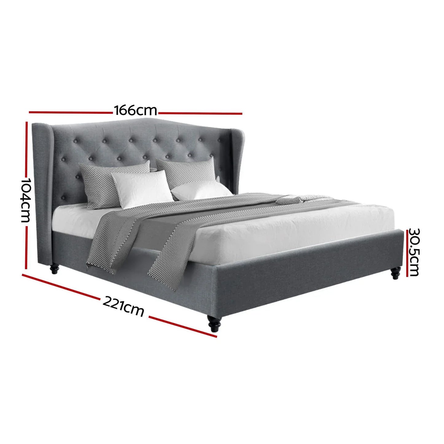 Artiss Bed Frame Queen Size Grey PIER - Mekamart Australia