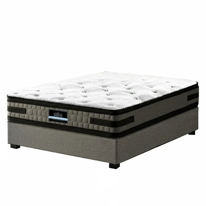 Artiss Bed Frame with 36cm Giselle Mattress Set King Single Gas Lift Base Grey - Mekamart Australia