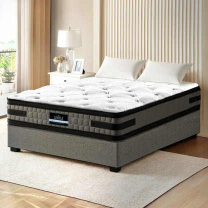 Artiss Bed Frame with 36cm Giselle Mattress Set King Single Gas Lift Base Grey - Mekamart Australia