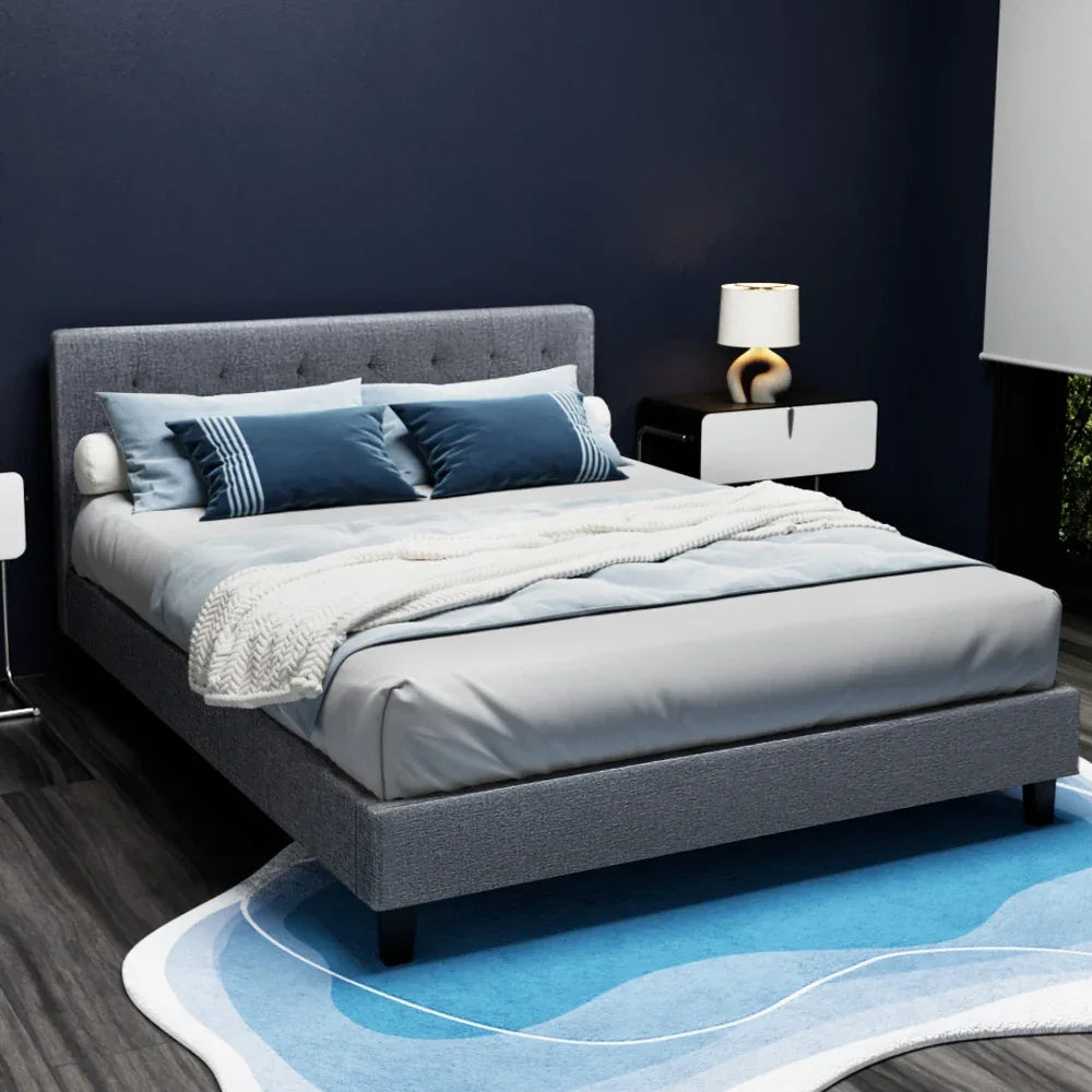 Artiss Bed Frame Double Size Grey VANKE - Mekamart Australia