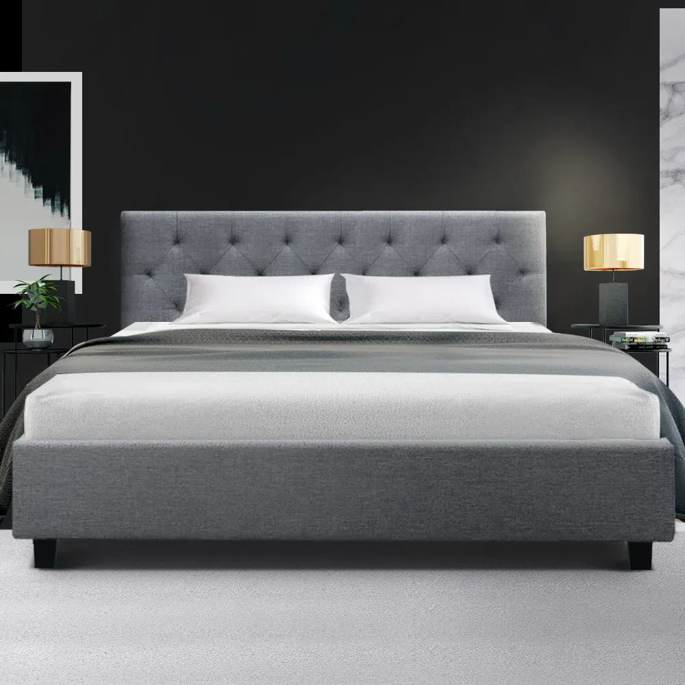 Artiss Bed Frame Queen Size Grey VANKE - Mekamart Australia